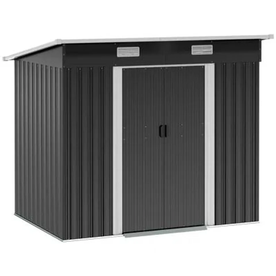 BOXED 7FTX4FT METAL TONGUE&GROOVE FLAT GARDEN SHED