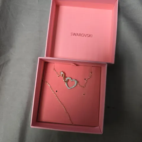 SWAROVSKI CRYSTAL HEART NECKLACE – ROSE GOLD TONE, IN PINK PRESENTATION BOX