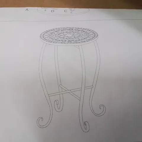 BOXED MOSAIC TOP GARDEN SIDE TABLE