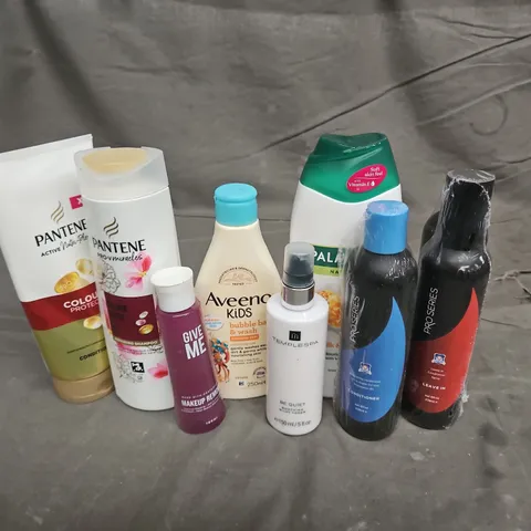 APPROXIMATEY 20 HEALTH AND BEAUTY PRODUCTS TO INCLUDE - PANTENE CONDITIONER - AVEENO KIDS WASH & BUBBLE BATH - TEMPLESPA SOOTHING MILKY TONER - ETC