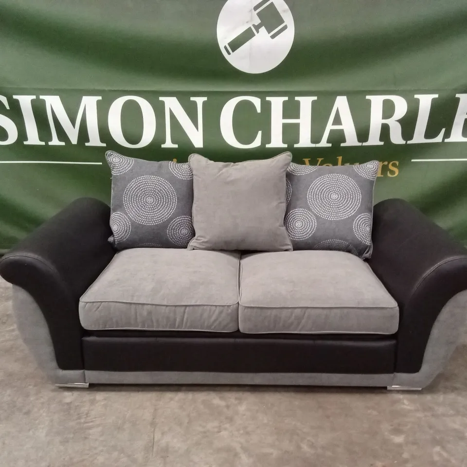 DANUBE FABRIC/FAUX LEATHER SOFA BED RRP £699