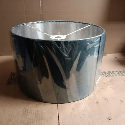 DRUM PENDANT 38CM BLUE/GREEN LAMPSHADE BOXED