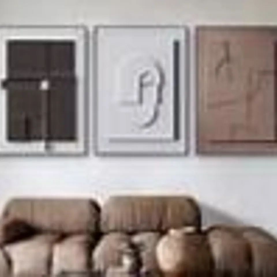 BOXED 3 PIECES JAPANDI WALL ART PRINT HANGING WALL DECOR SET WITH RECTANGLE FRAME (1 BOX)