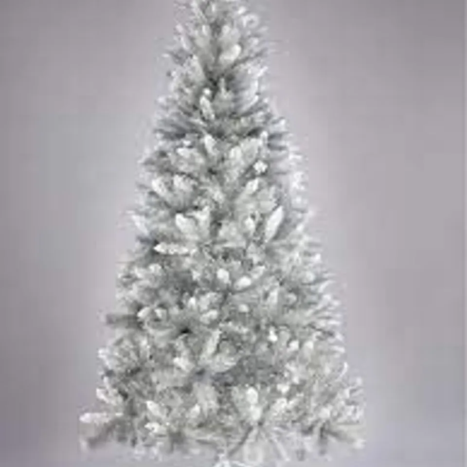 7FT SILVER GREY SPARKLE CHRISTMAS TREE WITH FROSTED TIPS - COLLECTION ONLY RRP £149.99