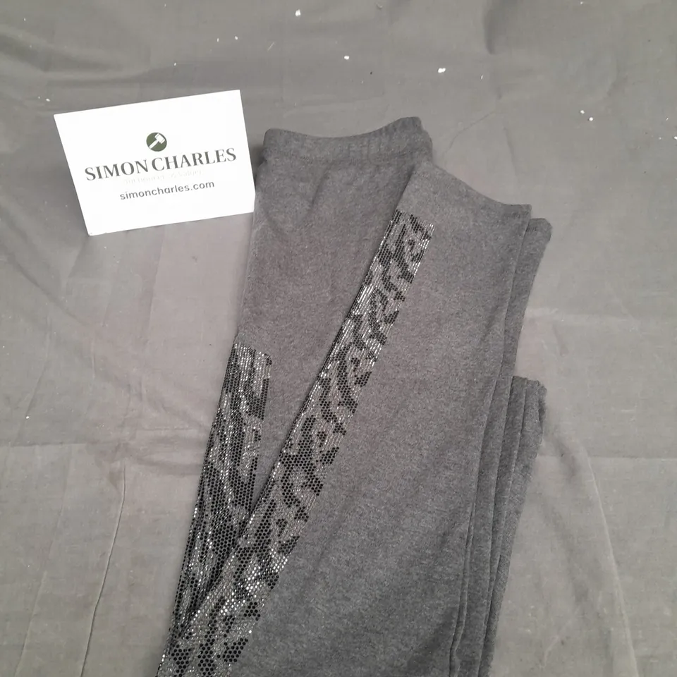 FRANK USHER LADIES GREY LEGGINGS WITH SEQUIN DETAIL