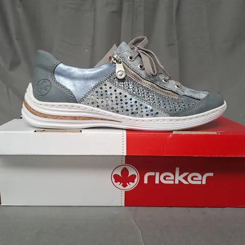 BOXED PAIR OF RIEKER SHOES IN BLUE UK SIZE 6