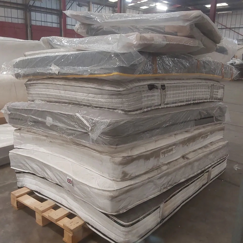 PALLET CONTAINING APPROXIMATELY 7x ASSORTED MATTRESSES, 6x HEADBOARDS