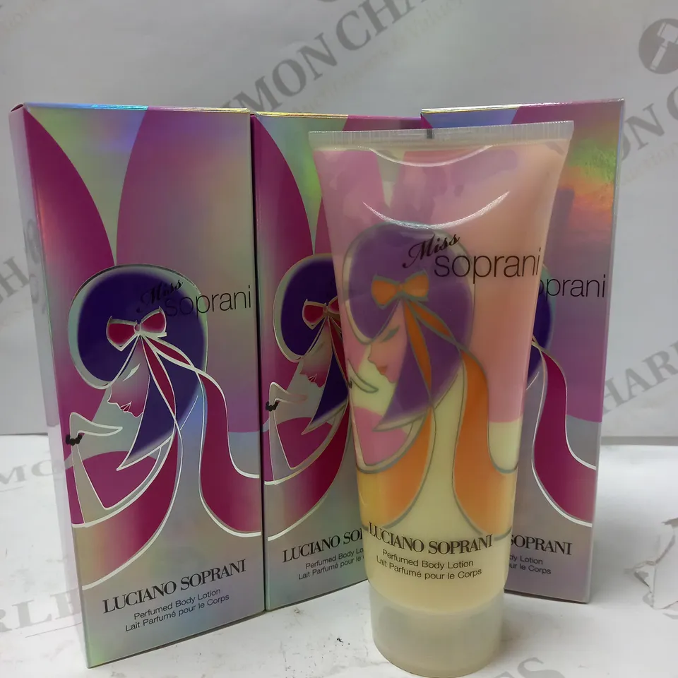 LOT OF APPROX 9 X 200ML LUCIANO SOPRANI MISS SOPRANI PERFUMED BODY LOTION