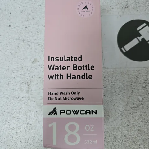 POWCAN INSULATED WATER BOTTLE WITH HANDLE, 18 OZ (532 ML), PINK UNICORN PATTERN