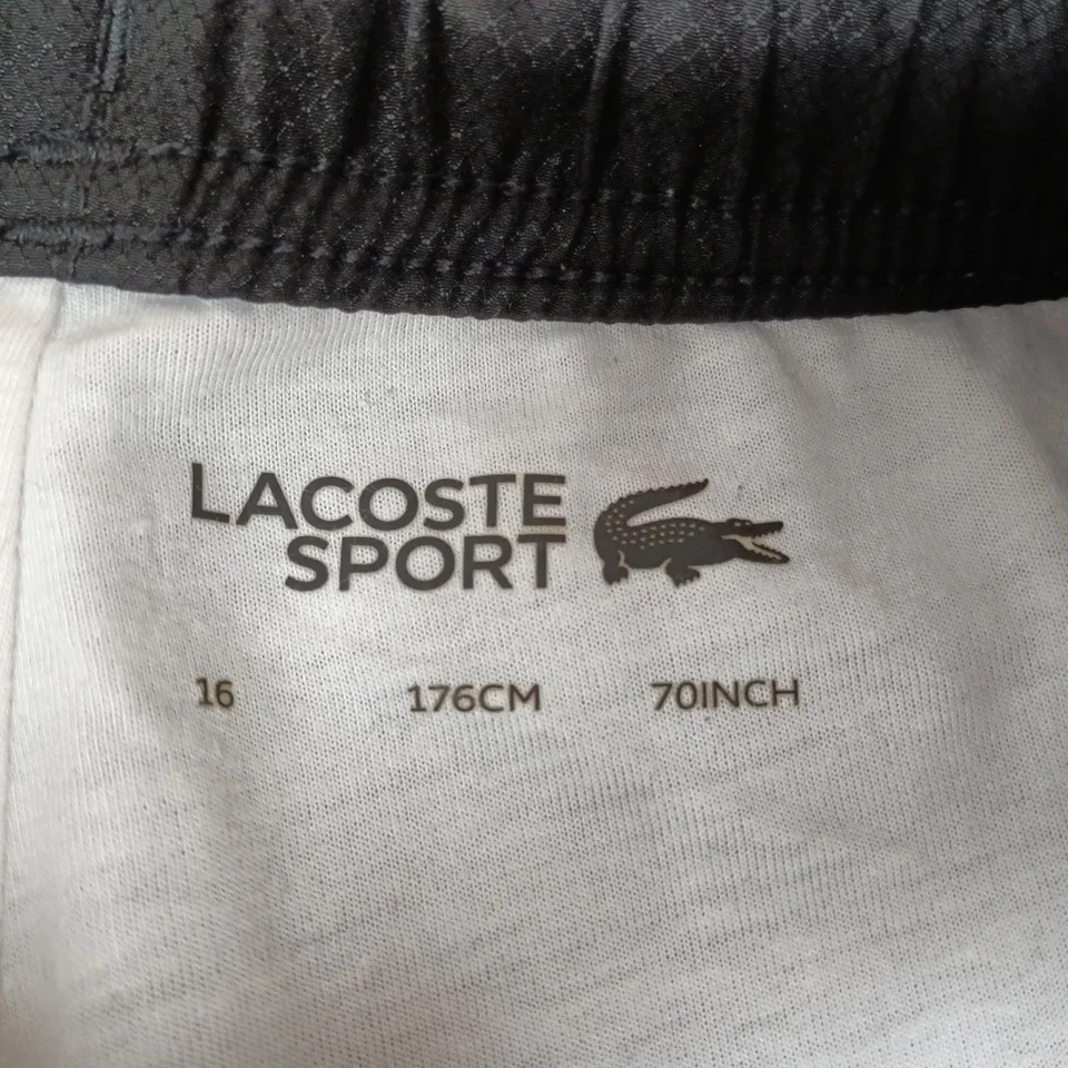 Lacoste Sport Tracksuit Trousers – Black, Size 16, Crocodile Logo