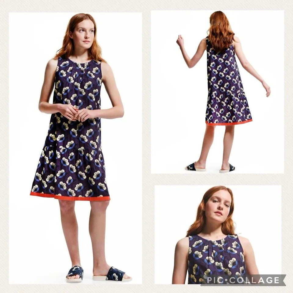 REGATTA WOMENS ORLA KIELY BOLD PATTERN DRESS NAVY PASSION FLOWER SIZE 12
