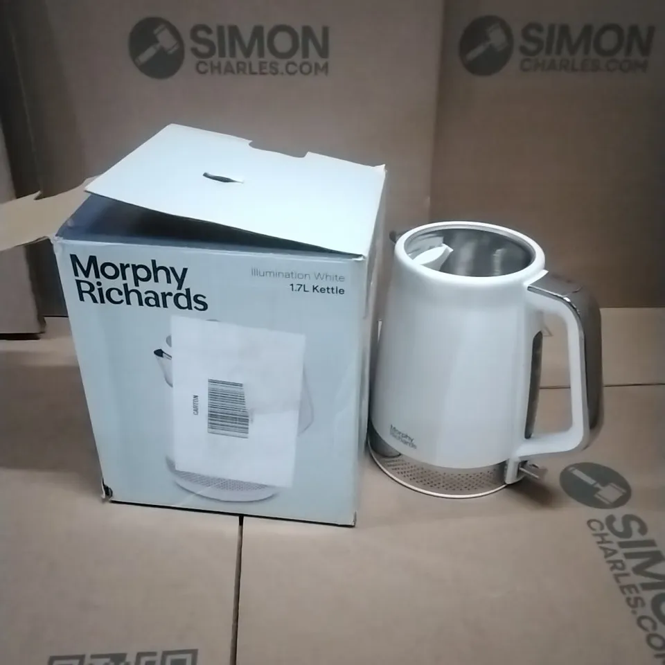 BOXED MORPHY RICHARDS ILLUMINATION 1.7L JUG KETTLE WHITE