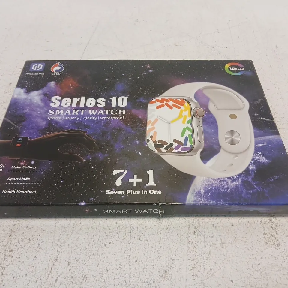 SERIES 10 SMART WATCH – BOXED WITH 7 EXTRA BANDS (7+1) AND USB CHARGER