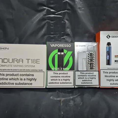 BOX OF APPROXIMATELY 20 ASSORTED VAPING ITEMS AND PRODUCTS TO INCLUDE VAPORESSO, ASPIRE, ETC