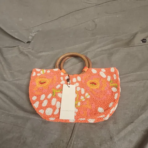 NEVER FULLY DRESSED CORAL FAWN BEADED BAG TAGGED