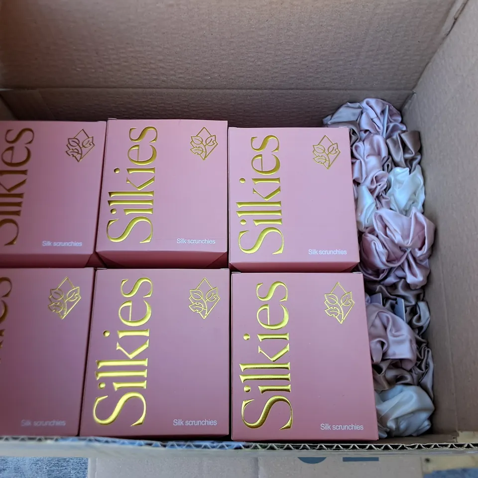 LOT OF APPROXIMATELY 20 BOXED SILKIES SILKIES SCRUNCHIES