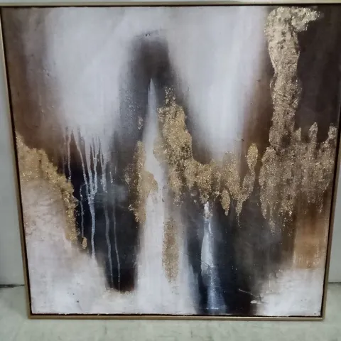 BOXED ABSTRACT COLOUR COMPOSITION WITH BRIGHT FRAME - FRAMED PICTURE