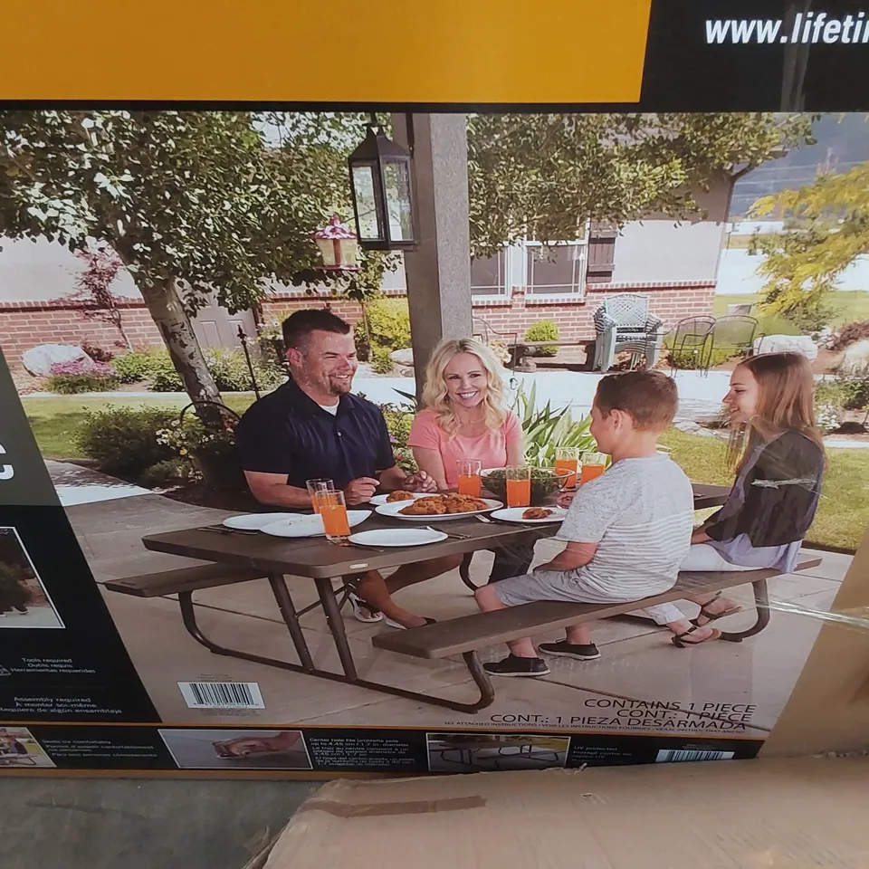 BOXED LIFETIME FOLDING PICNIC TABLE (1 BOX)