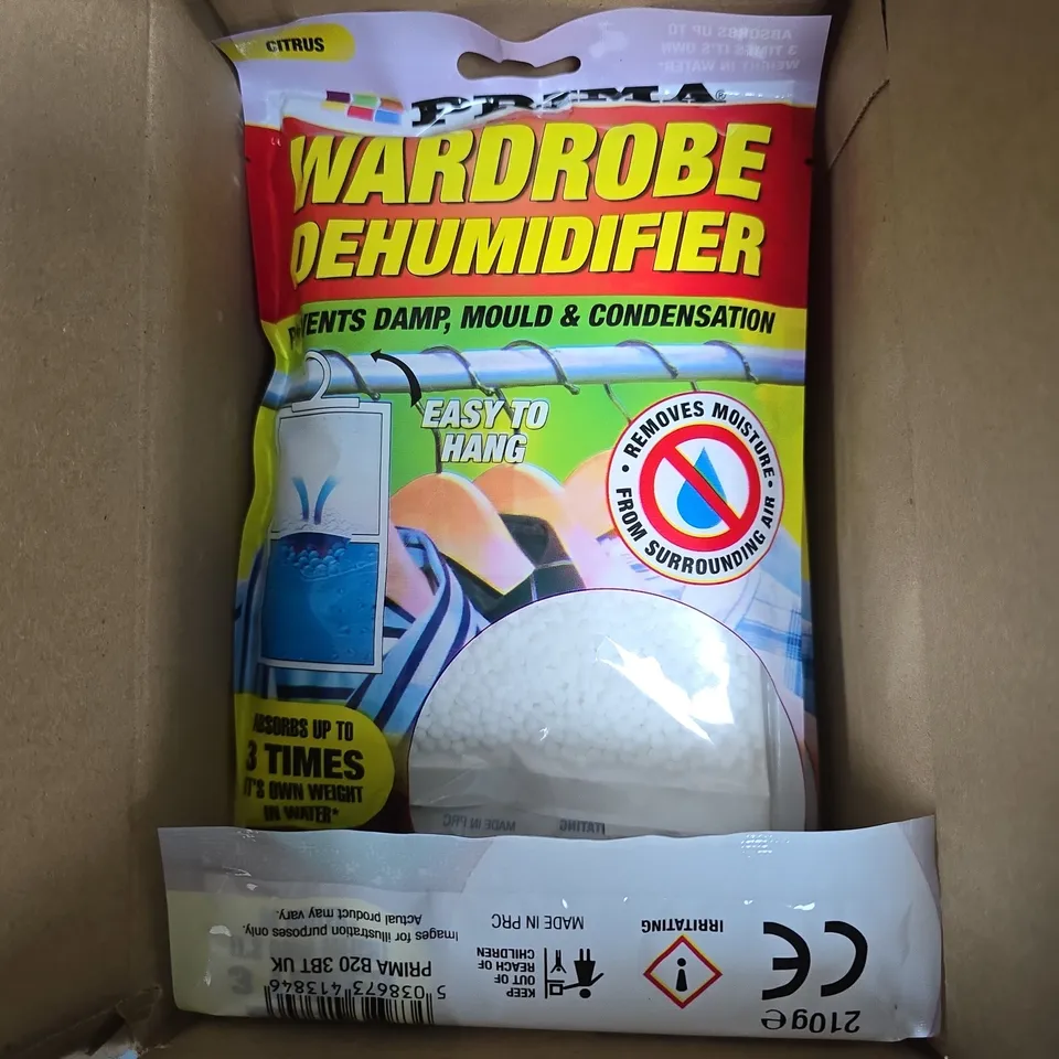 BOX OF APPROXIMATELY 8 PRIMA WARDROBE DEHUMIDIFIER – CITRUS SCENT 
