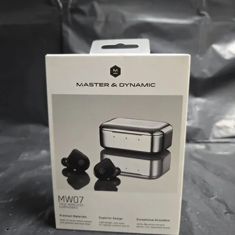 MASTER & DYNAMIC MW07 TRUE WIRELESS EARPHONES – PIANO BLACK (GLOSS) – BOXED