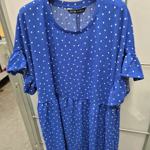 YOURS BLUE POLKA DOT DRESS, UK 22-24