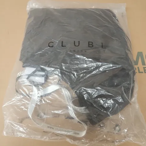 BAGGED CLUB L AKARI BLACK CREW-NECK MAXI DRESS - UK 8