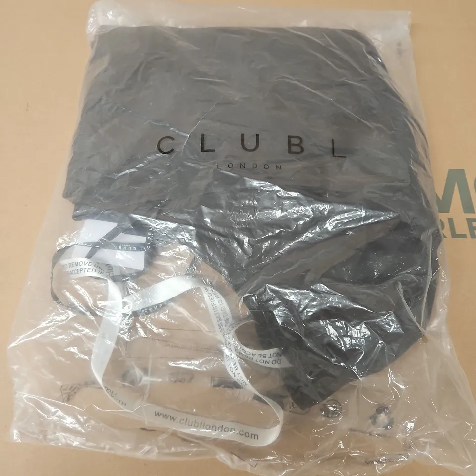 BAGGED CLUB L AKARI BLACK CREW-NECK MAXI DRESS - UK 8