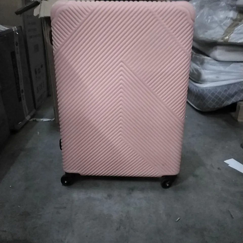 BOXED NEO PINK HARD SHELL LUGGAGE SUITCASE