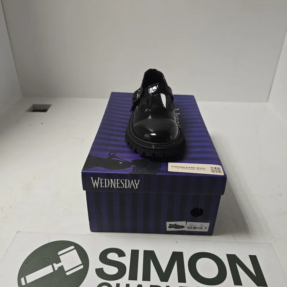 BOXED PAIR OF WEDNESDAY LOW WEDGE SHOES SIZE EU 34