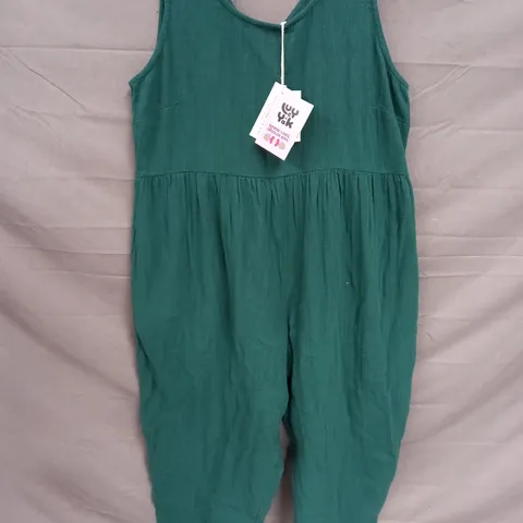 LUCY & YAK BOWIE JUMPSUIT IN EMERALD GREEN SIZE 16