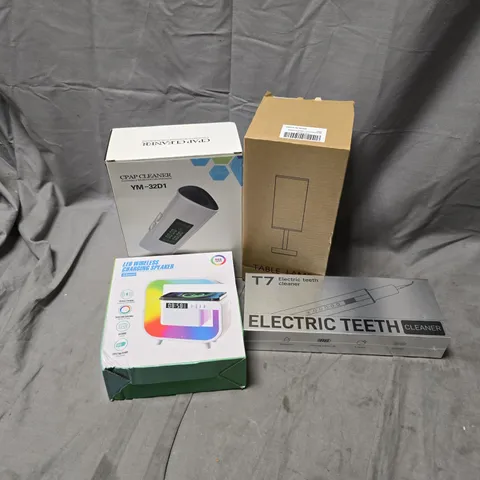 APPROXIMATELY 20 ASSORTED ELECTRICAL ITEMS TO INCLUDE ELECTRIC TEETH CLEANER, TABLE LAMP, CPAP CLEANER, ETC - COLLECTION ONLY 