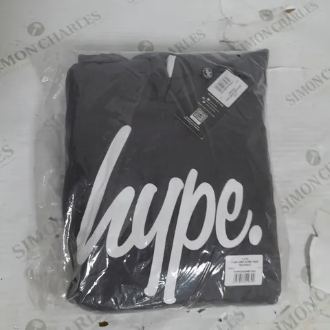 HYPE KIDS SCRIPT TRACKSUIT IN DARK GREY SIZE 14YRS  