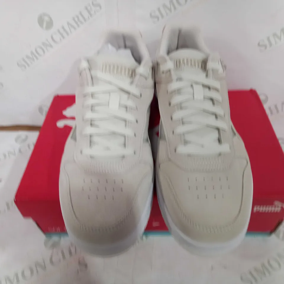 BOXED PAIR OF PUMA RBD GAME LOWS - VAPOR GREY/DUSTY TAN - UK 10