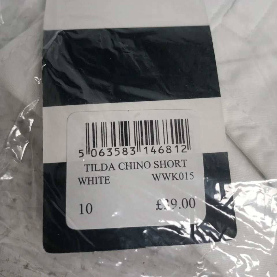 CREW CLOTHING TILDA CHINO SHORT – WHITE, UK 10