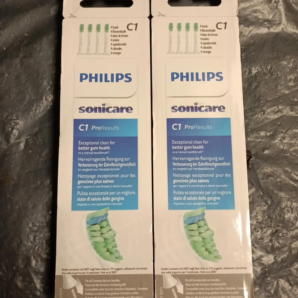 2 X PHILIPS SONICARE C1 PRORESULTS REPLACEMENT TOOTHBRUSH HEADS – PACK OF 4