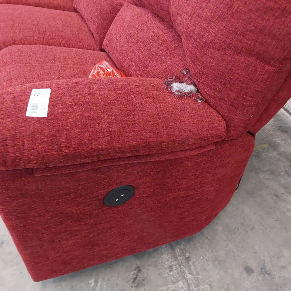 QUALITY BRITISH DESIGNER G PLAN CHLOE POWER RECLINING THREE SEATER SOFA RUSH CLARET FABRIC