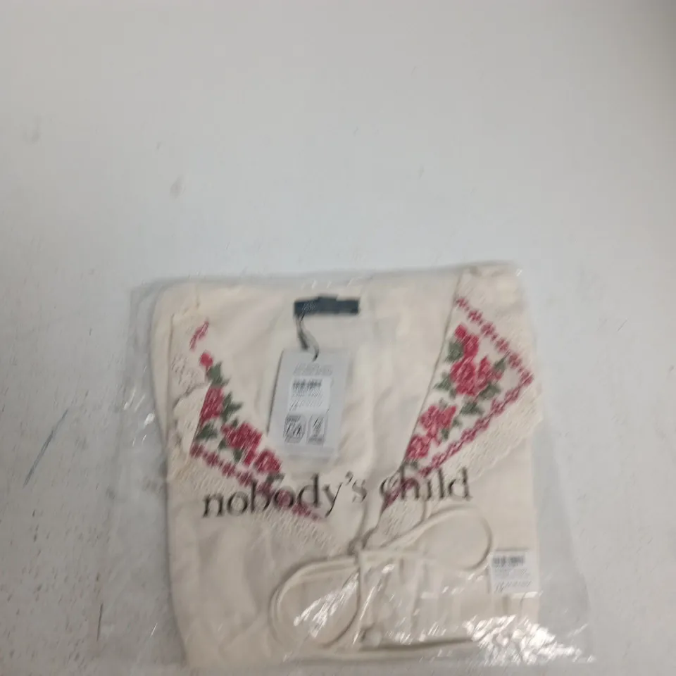 NOBODY'S CHILD WHITE LACE WAISTCOAT TOP – UK 8 (EU 36, USA 4)