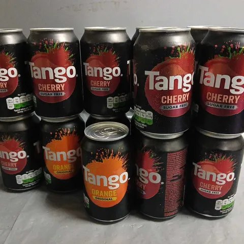 LOT OF 15 CANS OF TANGO SUGAR FREE - ORANGE AND CHERRY