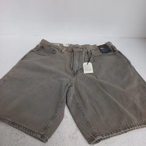 LEVI'S 468 LOOSE SHORTS – MEN'S GREY/BROWN STRIPED, UK 33