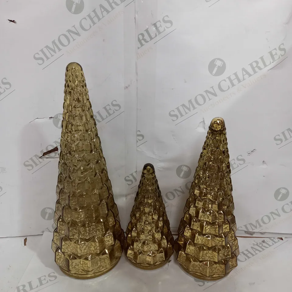 ALISON CORK SET OF MERCURY GLASS TREES 