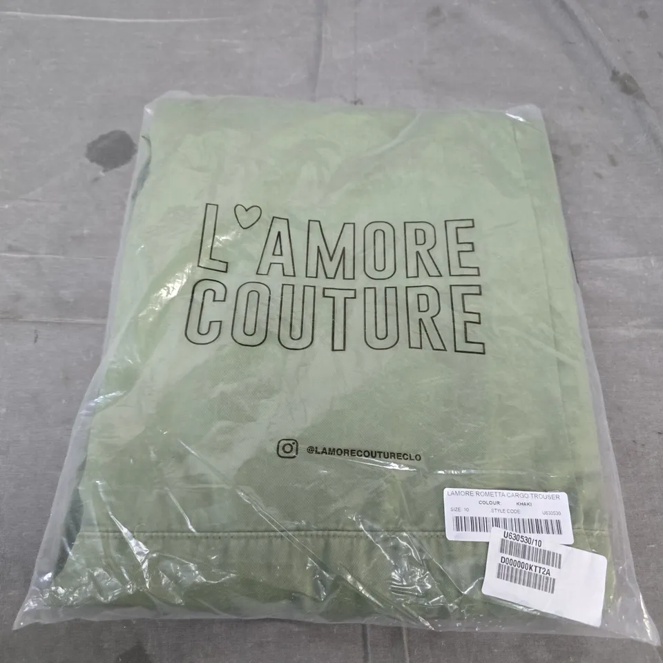 LAMORE ROMETTA CARGO TROUSERS – KHAKI, UK SIZE 10