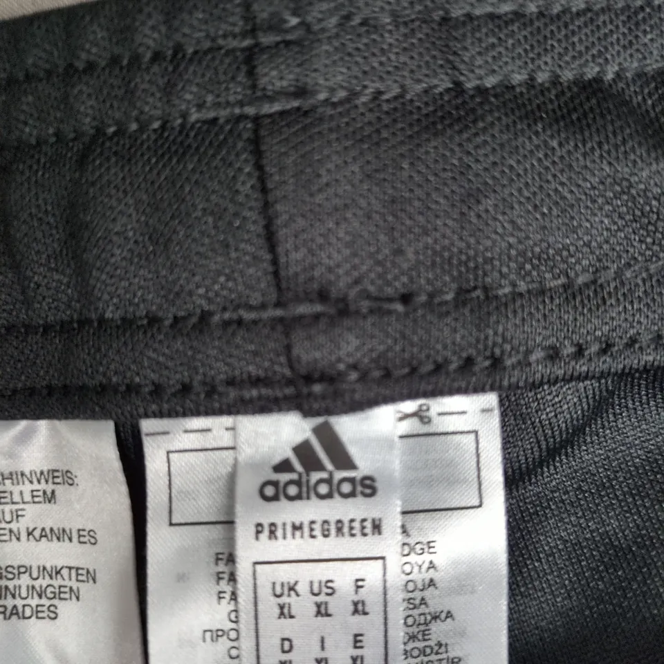 ADIDAS AEROREADY TRACK PANTS - BLACK WITH WHITE 3-STRIPE SIDE PANELS, UK XL
