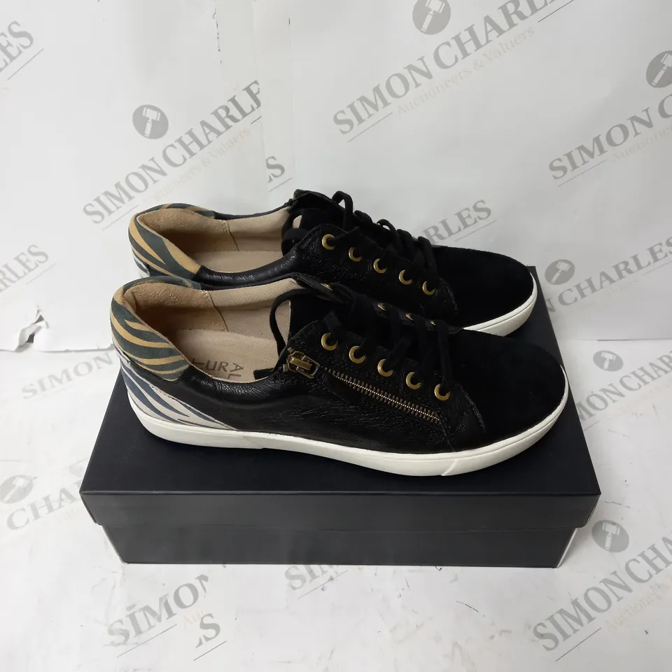 BOXED NATURA ZEBRA PRINT TRAINER - SIZE 5.5