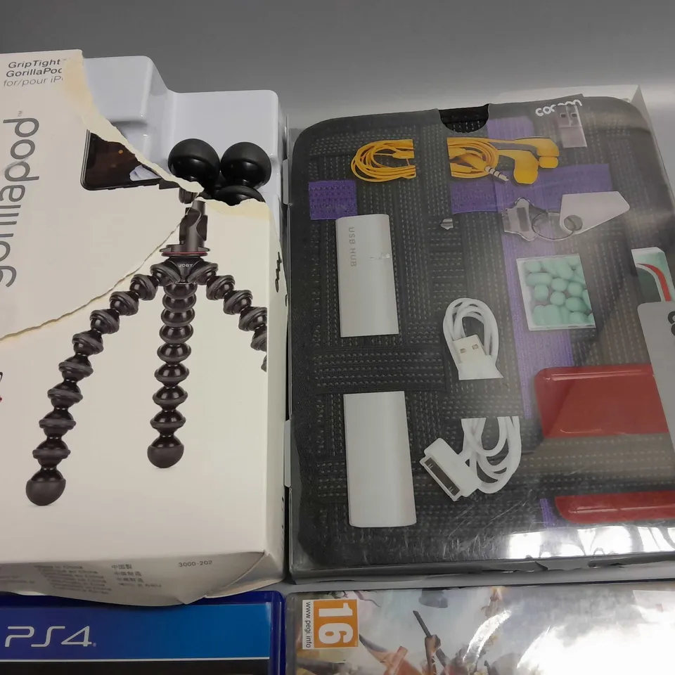 LOT OF 7 ASSORTED ITEMS TO INCLUDE JOBY GORILLAPOD, LOGITECH WIRELESS SPEAKER AND COCOON ACCESSORY ORGANISER
