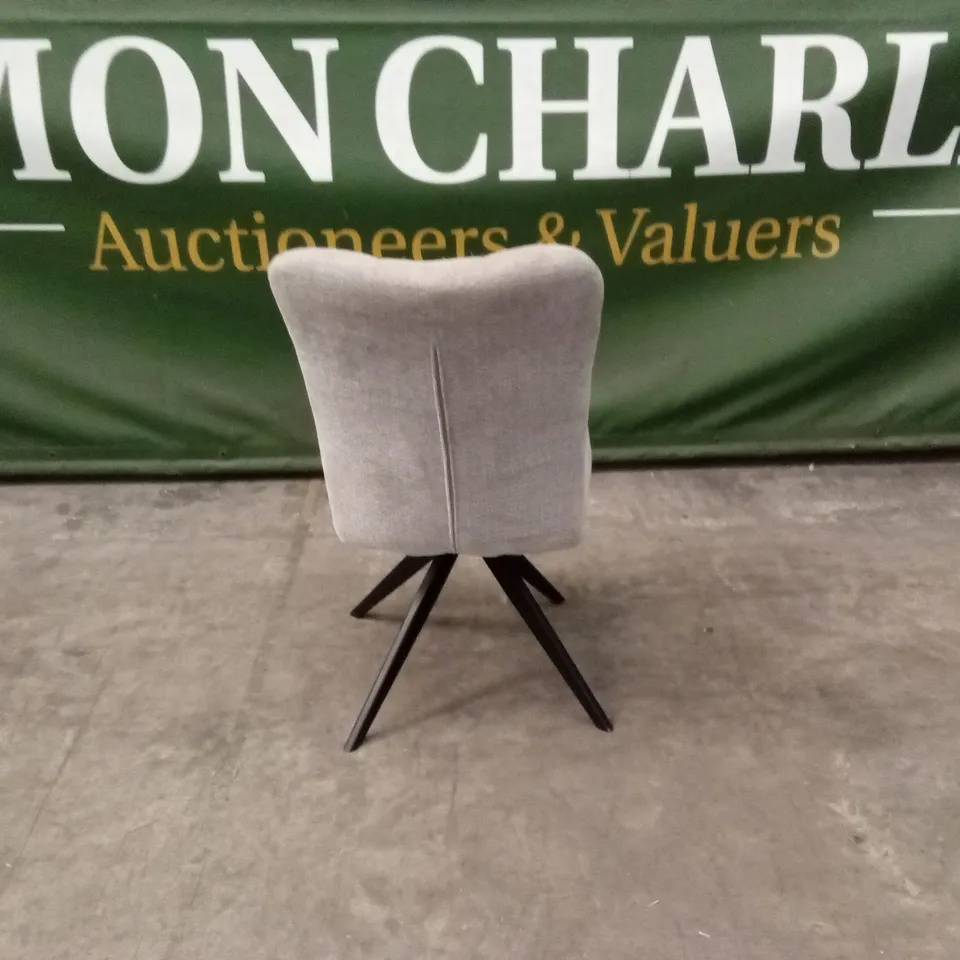 QUALITY DESIGNER FABRIC UPHOLSTERED SWIVEL DINING CHAIR