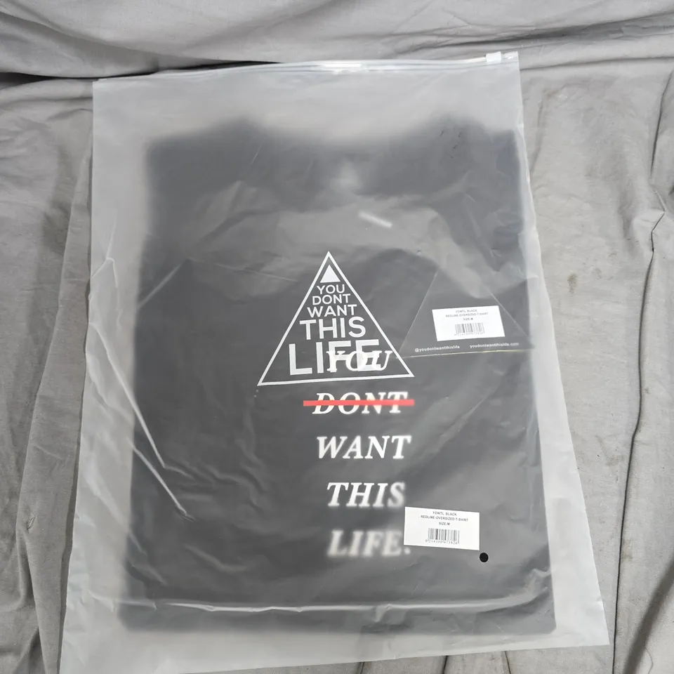 BAGGED YOU DONT WANT THIS LIFE REDLINE OVERSIZED TEE - SIZE M