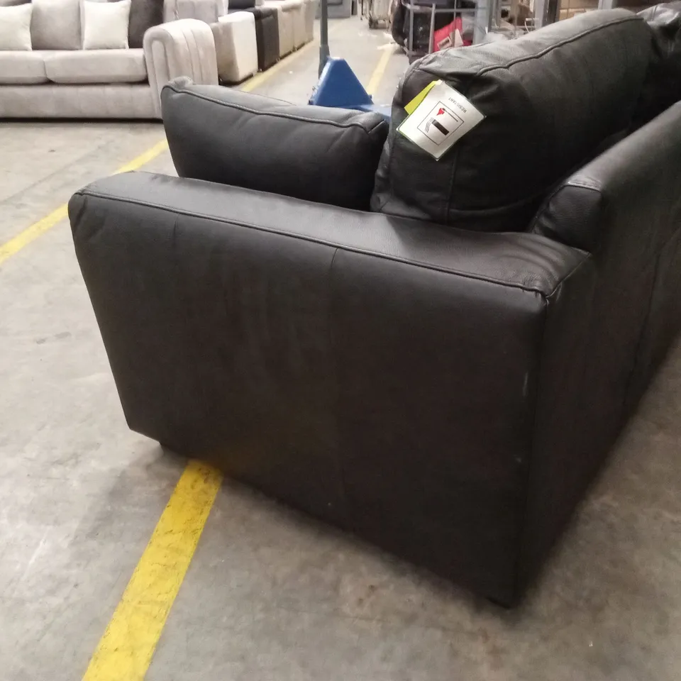 ARDEN ITALIAN LEATHER 3 SEATER SOFA - BLACK RRP £1399