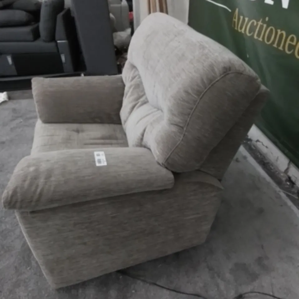 DESIGNER G PLAN MADE STRATFORD DESTINY STORM FABRIC ELECTRIC RECLINING ARM CHAIR