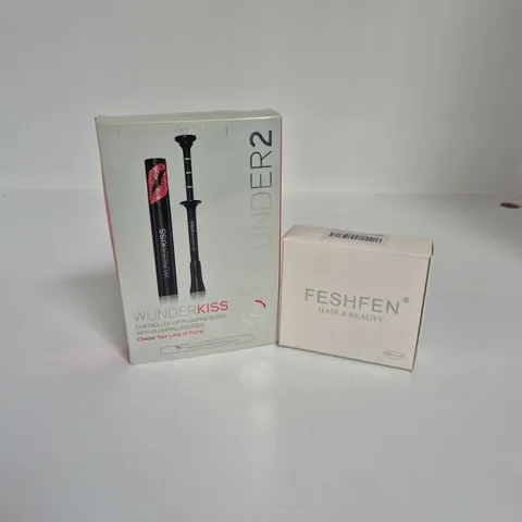 APPROXIMATELY 60 ASSORTED ITEMS TO INCLUDE FESHFEN CLIP IN BANGS, WUNDERKISS CONTROLLED LIP PLUMPING GLOSS - COLLECTION ONLY