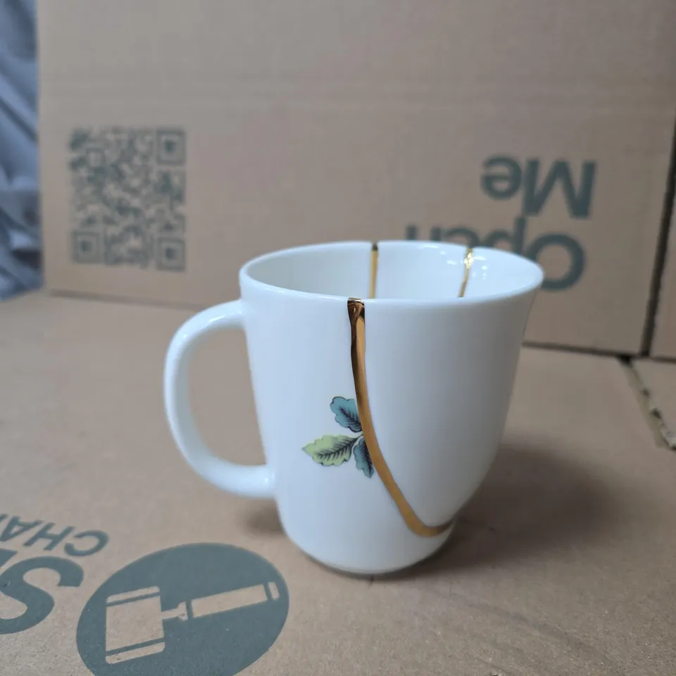 SELETTI KINTSUGI PORCELAIN MUG BY MARCANTONIO, 2018 – WHITE WITH GOLD REPAIR SEAMS